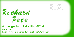 richard pete business card